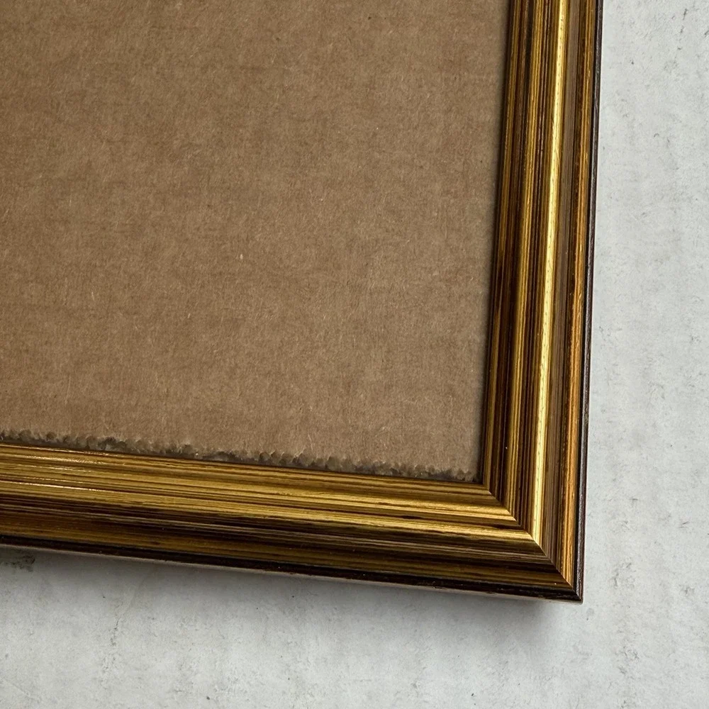 Vintage Art Deco Ornate Metal Gold Brass Tone Picture Frame 6 X 8 Standing Hang